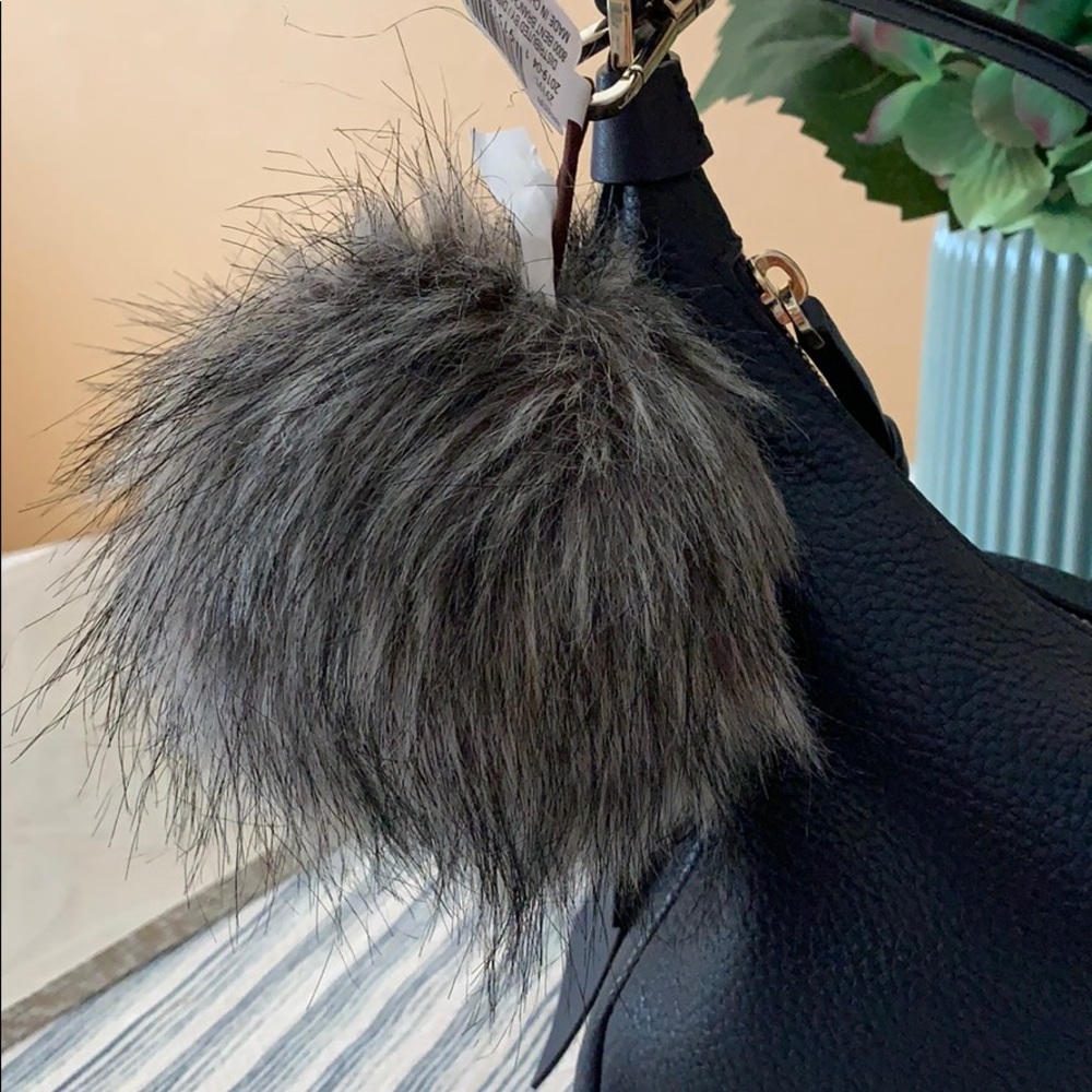 NWT | Grey Wolf Decorative Fur Pom Pom